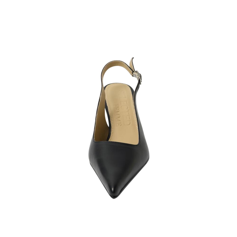 Selected Femme Isla Leather Pointed Slingback Shoes
